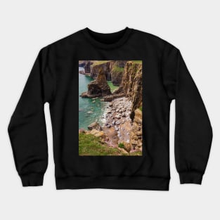 Cliffs between Barafundle Bay and Box Bay, Pembrokeshire Crewneck Sweatshirt